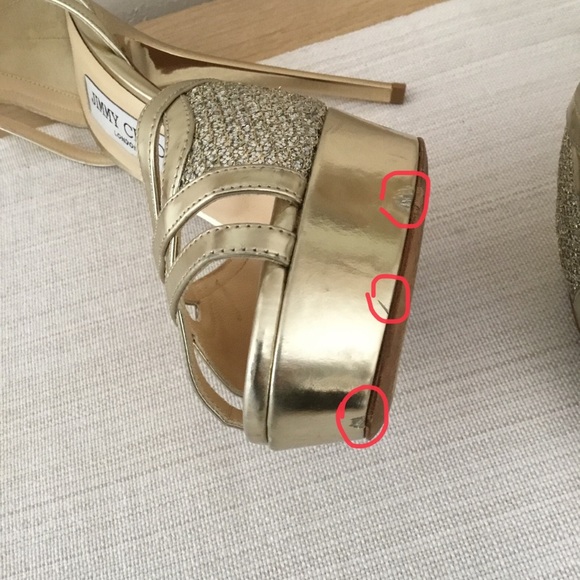 Jimmy Choo Laurita Platform Glitter Pump, Champagne size 39.5 - Picture 8 of 13